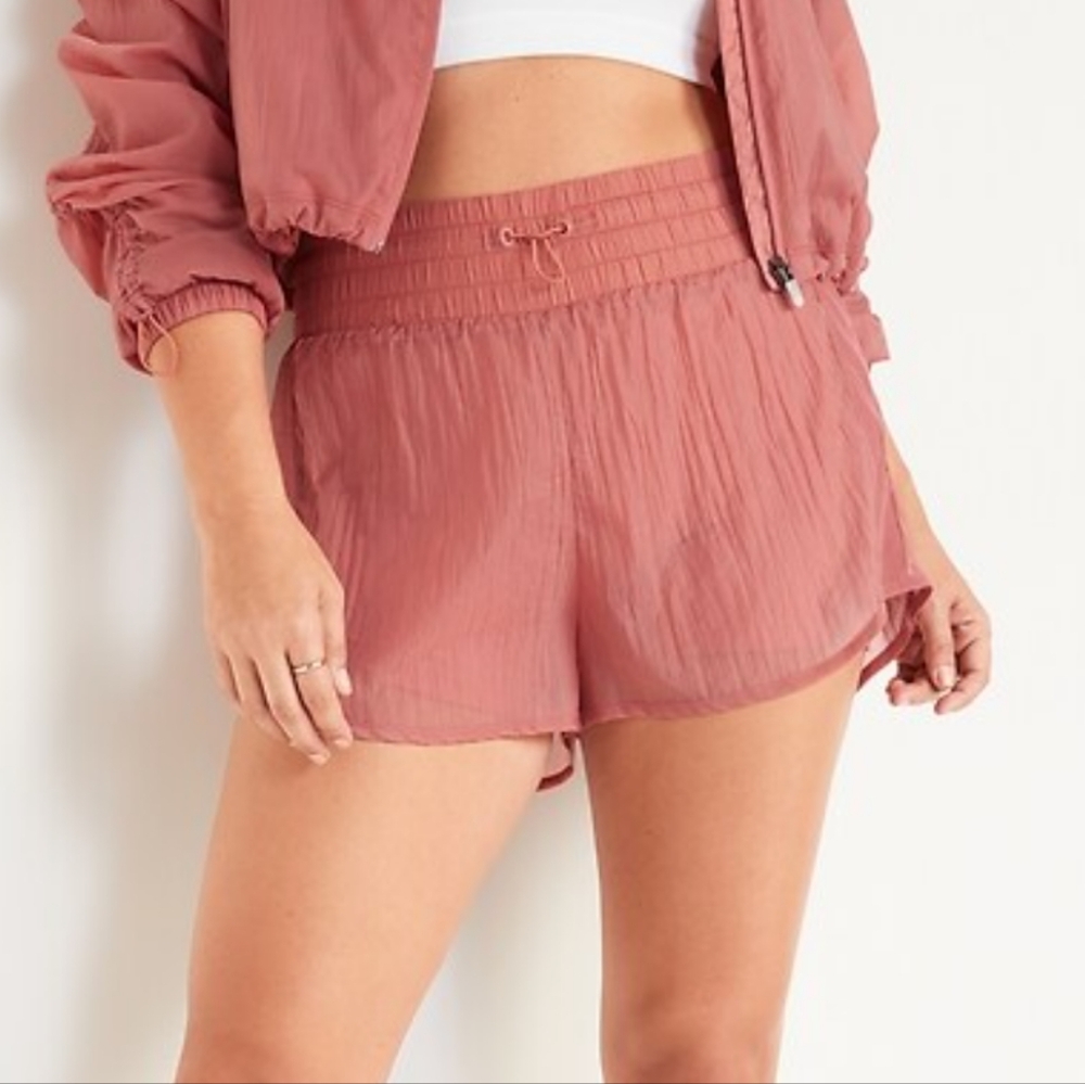 NWT Old Navy High-Waisted Lightweight Water-Repellent Run Shorts In Spice Girl